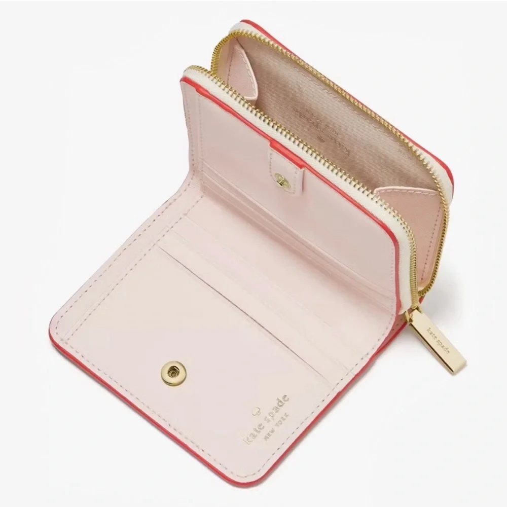♠️kate spade Strawberry Dreams Small Zip Around Bifold Wallet NWT - Picture 3 of 6